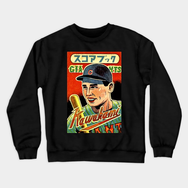 Japanese Baseball Card of Tetsuharu Kawakami Crewneck Sweatshirt by Tom Tom + Co